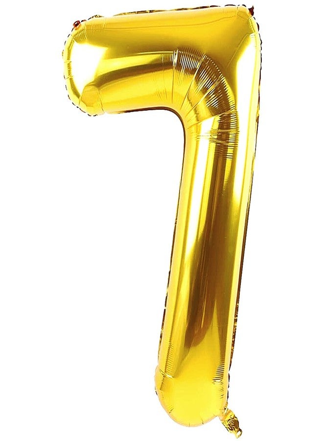 Prokart 16inch Birthday Foil 7 Number Helium Balloon Party Decoration Golden Pack of 1 | 7 No. Balloons Birthday/Anniversary | Seven Number - Image 1